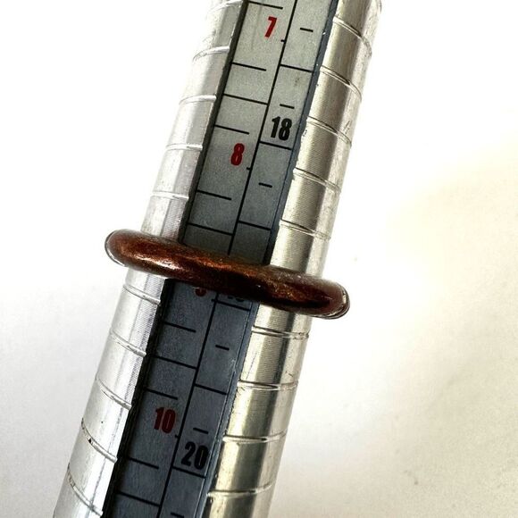 Vintage brown beaded silver tone ring - Picture 8 of 8